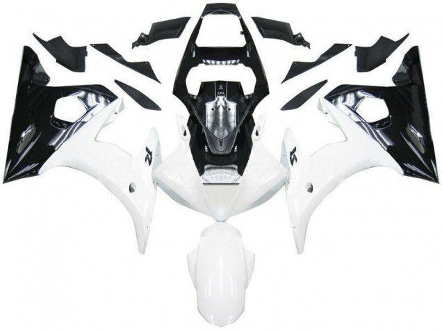 Affordable 2003-2005 Black White Yamaha YZF R6 Motorcycle Fairing Kits Affordable 2003-2005 Black White Yamaha YZF R6 Motorcycle Fairing Kits