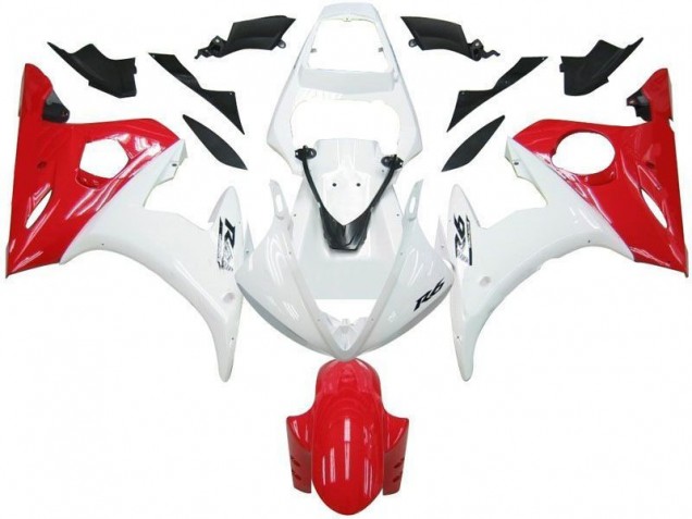 Affordable 2003-2005 White Red Yamaha YZF R6 Motorbike Fairing Kits Affordable 2003-2005 White Red Yamaha YZF R6 Motorbike Fairing Kits