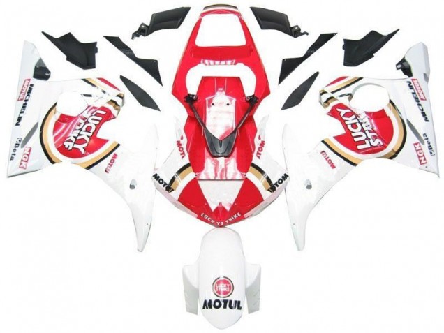 Affordable 2003-2005 White Red Lucky Strike Yamaha YZF R6 Replacement Fairings Affordable 2003-2005 White Red Lucky Strike Yamaha YZF R6 Replacement Fairings