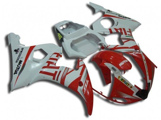 Affordable 2003-2005 White Motul Red Fiat Yamaha YZF R6 Replacement Motorcycle Fairings Affordable 2003-2005 White Motul Red Fiat Yamaha YZF R6 Replacement Motorcycle Fairings