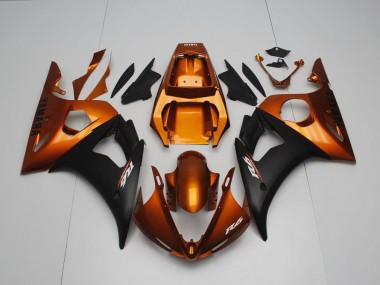 Affordable 2003-2005 Brown and Matte Black Yamaha YZF R6 Bike Fairings