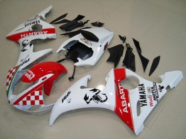 Affordable 2003-2005 Red White Yamaha YZF R6 Motorcyle Fairings