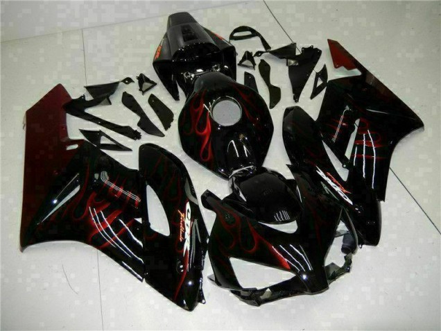 Affordable 2004-2005 Red Flame Black Honda CBR1000RR Replacement Fairings Affordable 2004-2005 Red Flame Black Honda CBR1000RR Replacement Fairings