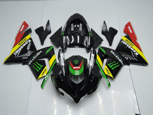 Affordable 2003-2005 Black Yellow Monster Kawasaki ZX10R Replacement Motorcycle Fairings Affordable 2003-2005 Black Yellow Monster Kawasaki ZX10R Replacement Motorcycle Fairings
