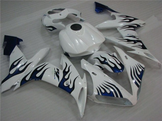 Affordable 2004-2006 White Blue Flame Yamaha YZF R1 Replacement Fairings Affordable 2004-2006 White Blue Flame Yamaha YZF R1 Replacement Fairings
