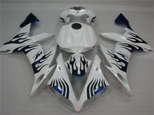Affordable 2004-2006 White Blue Flame Yamaha YZF R1 Replacement Fairings Affordable 2004-2006 White Blue Flame Yamaha YZF R1 Replacement Fairings