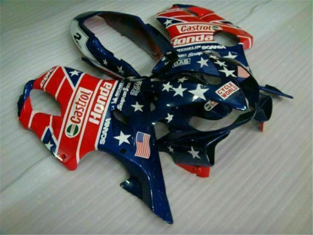 Affordable 2004-2007 Blue Red Castrol Cycle World Honda CBR600 F4i Motorcycle Fairings