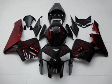 Affordable 2005-2006 Red Flame Black Honda CBR600RR Bike Fairings