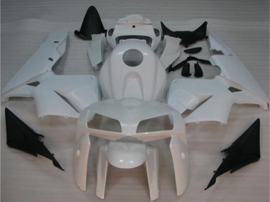 Affordable 2005-2006 White Honda CBR600RR Bike Fairing Kit
