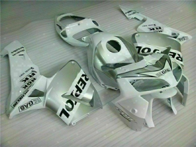 Affordable 2005-2006 White Repsol Honda CBR600RR Motorbike Fairing Kits