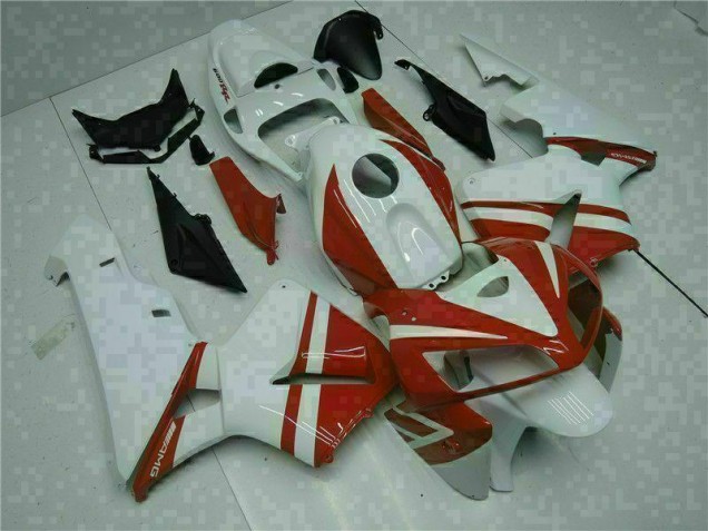 Affordable 2005-2006 White Red Honda CBR600RR Motorcycle Fairings