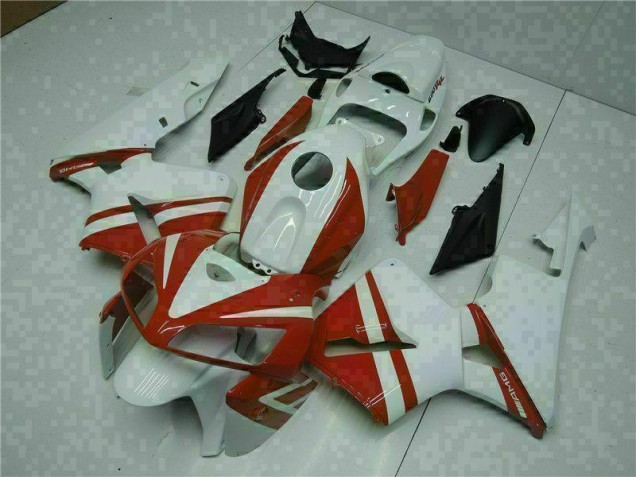 Affordable 2005-2006 White Red Honda CBR600RR Motorcycle Fairings