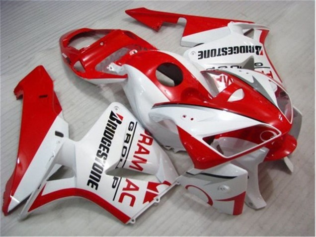 Affordable 2005-2006 Red White Honda CBR600RR Bike Fairings