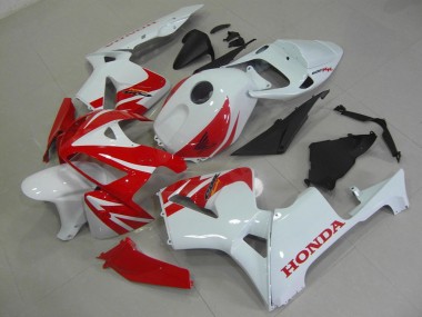 Affordable 2005-2006 Red White Honda CBR600RR Replacement Motorcycle Fairings