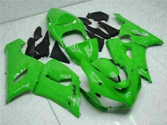 Affordable 2005-2006 Green Kawasaki ZX6R Motorcycle Replacement Fairings Affordable 2005-2006 Green Kawasaki ZX6R Motorcycle Replacement Fairings