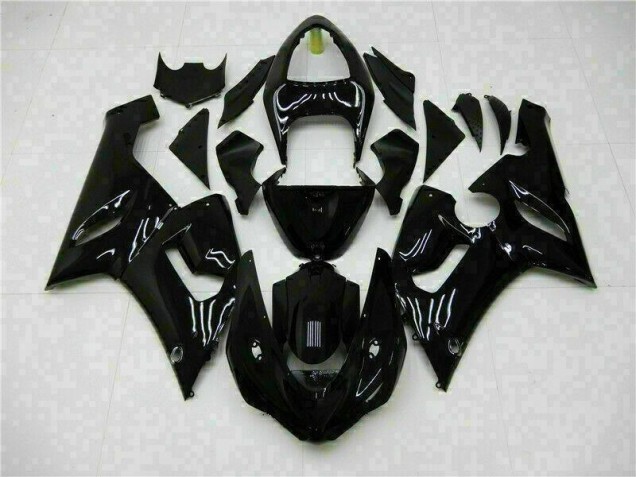 Affordable 2005-2006 Glossy Black Kawasaki ZX6R Motor Fairings Affordable 2005-2006 Glossy Black Kawasaki ZX6R Motor Fairings