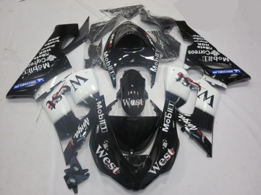 Affordable 2005-2006 White Black Kawasaki ZX6R Motorcycle Fairing