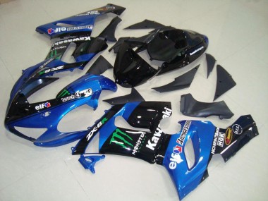 Affordable 2005-2006 Blue Monster Kawasaki ZX6R Moto Fairings