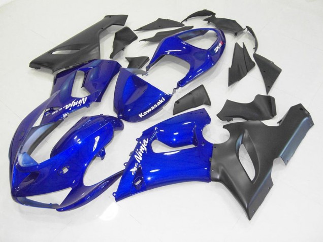 Affordable 2005-2006 Blue Black Kawasaki ZX6R Motorcycle Fairing