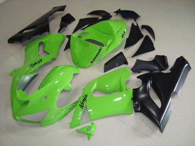 Affordable 2005-2006 Lime Green Kawasaki ZX6R Bike Fairings Affordable 2005-2006 Lime Green Kawasaki ZX6R Bike Fairings