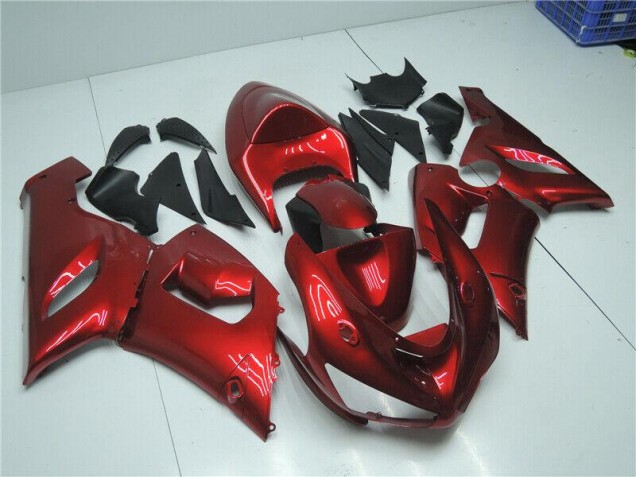 Affordable 2005-2006 Candy Red Kawasaki ZX6R Motorcycle Fairing Kits Affordable 2005-2006 Candy Red Kawasaki ZX6R Motorcycle Fairing Kits
