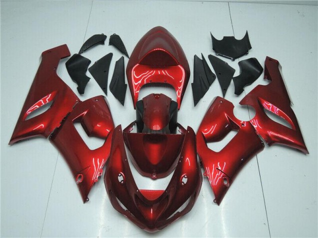 Affordable 2005-2006 Candy Red Kawasaki ZX6R Motorcycle Fairing Kits Affordable 2005-2006 Candy Red Kawasaki ZX6R Motorcycle Fairing Kits