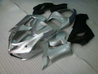 Affordable 2005-2006 Silver Black Kawasaki ZX6R Motorcycle Fairing Kit