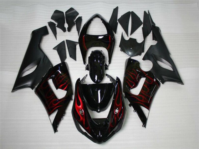 Affordable 2005-2006 Red Black Kawasaki ZX6R Motor Bike Fairings Affordable 2005-2006 Red Black Kawasaki ZX6R Motor Bike Fairings