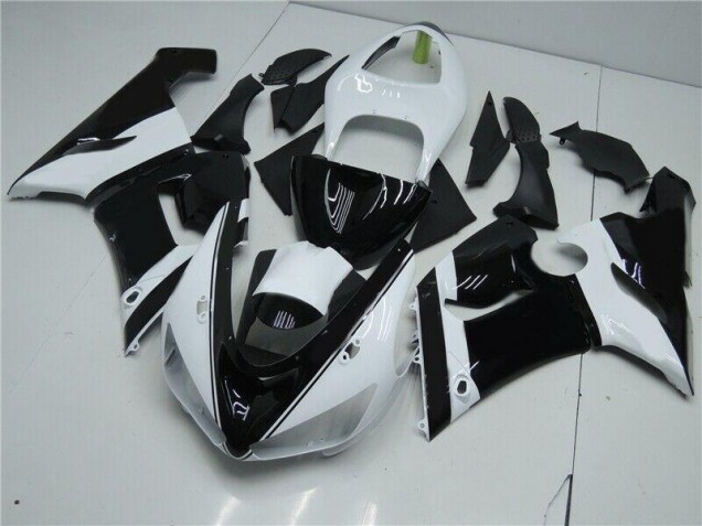 Affordable 2005-2006 Black White Kawasaki ZX6R Moto Fairings Affordable 2005-2006 Black White Kawasaki ZX6R Moto Fairings