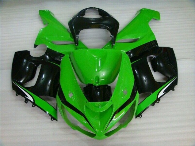 Affordable 2005-2006 Green White Black Kawasaki ZX6R Motorcyle Fairings Affordable 2005-2006 Green White Black Kawasaki ZX6R Motorcyle Fairings