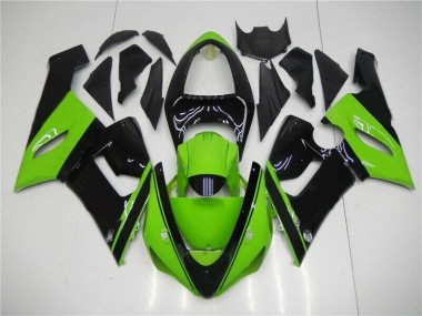 Affordable 2005-2006 Green Black Kawasaki ZX6R Motor Fairings