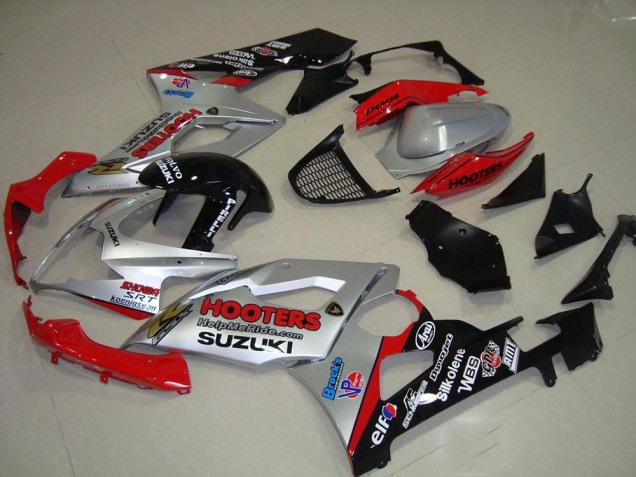 Affordable 2005-2006 Silver and Red Suzuki GSXR 1000 Motorcycle Fairings Kits Affordable 2005-2006 Silver and Red Suzuki GSXR 1000 Motorcycle Fairings Kits