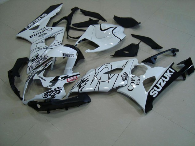 Affordable 2005-2006 White Corona Suzuki GSXR 1000 Motorcycle Replacement Fairings Affordable 2005-2006 White Corona Suzuki GSXR 1000 Motorcycle Replacement Fairings