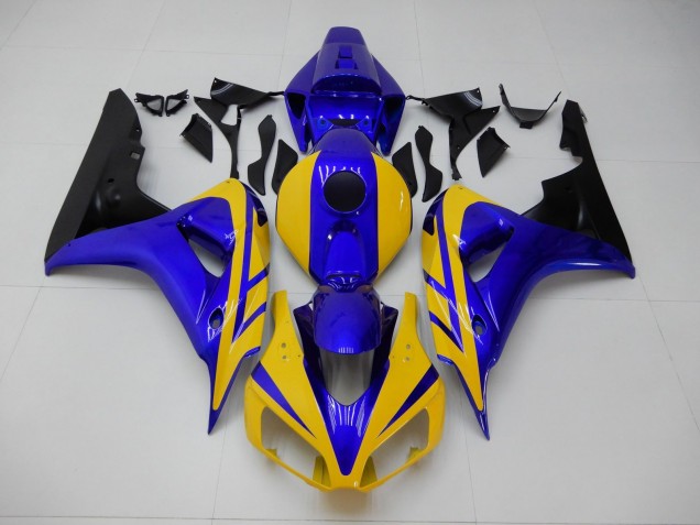 Affordable 2006-2007 Yellow Blue Honda CBR1000RR Replacement Motorcycle Fairings