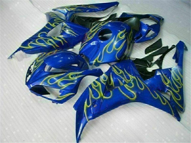 Affordable 2006-2007 Yellow Flame Blue Honda CBR1000RR Replacement Fairings