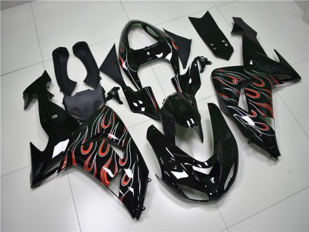 Affordable 2006-2007 Black Grey Red Kawasaki ZX10R Motorbike Fairing Affordable 2006-2007 Black Grey Red Kawasaki ZX10R Motorbike Fairing