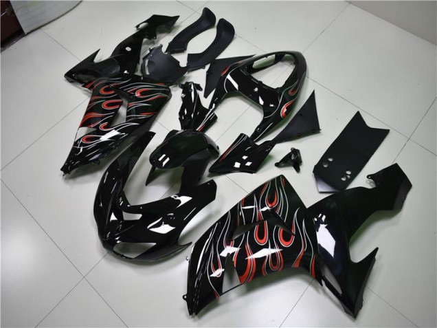 Affordable 2006-2007 Black Grey Red Kawasaki ZX10R Motorbike Fairing Affordable 2006-2007 Black Grey Red Kawasaki ZX10R Motorbike Fairing