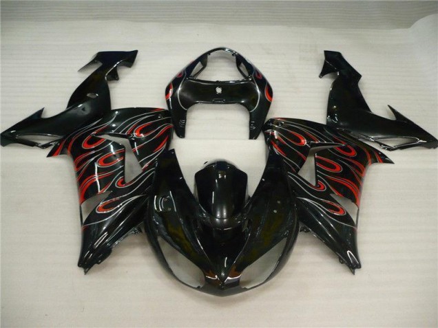 Affordable 2006-2007 Black Grey Red Kawasaki ZX10R Motorbike Fairing Affordable 2006-2007 Black Grey Red Kawasaki ZX10R Motorbike Fairing