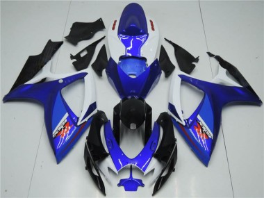 Affordable 2006-2007 White Blue Suzuki GSXR 600/750 K6 Motorcycle Fairing Kits & Plastic Bodywork MF1623