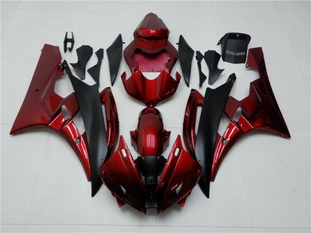 Affordable 2006-2007 Red Black Yamaha YZF R6 Bike Fairings Affordable 2006-2007 Red Black Yamaha YZF R6 Bike Fairings