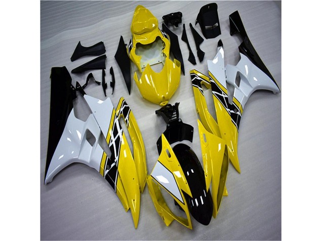 Affordable 2006-2007 Yellow White Black Yamaha YZF R6 Motorbike Fairing Kits Affordable 2006-2007 Yellow White Black Yamaha YZF R6 Motorbike Fairing Kits