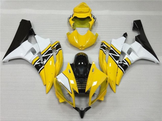 Affordable 2006-2007 Yellow White Black Yamaha YZF R6 Motorbike Fairing Kits Affordable 2006-2007 Yellow White Black Yamaha YZF R6 Motorbike Fairing Kits