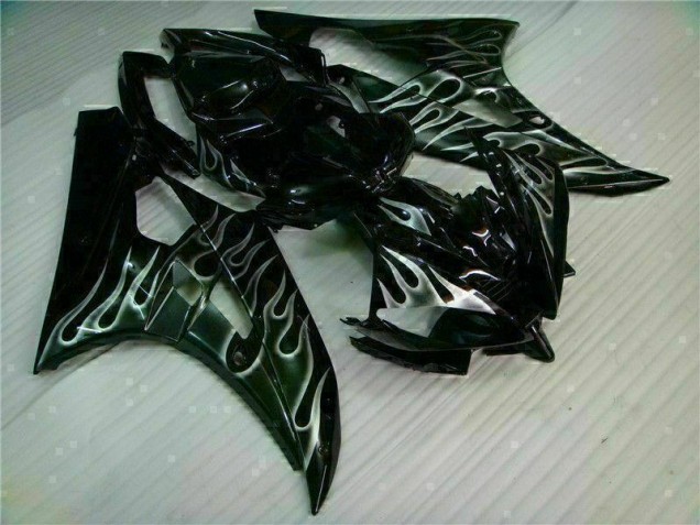 Affordable 2006-2007 Silver Flame Black Yamaha YZF R6 Motor Fairings Affordable 2006-2007 Silver Flame Black Yamaha YZF R6 Motor Fairings