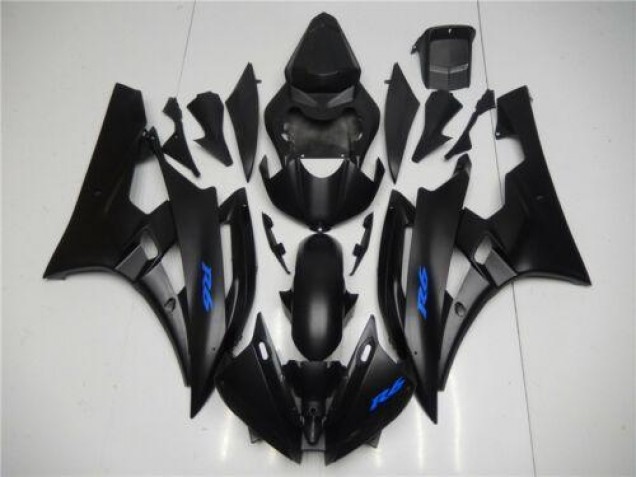 Affordable 2006-2007 Black Blue Yamaha YZF R6 Bike Fairing Kit