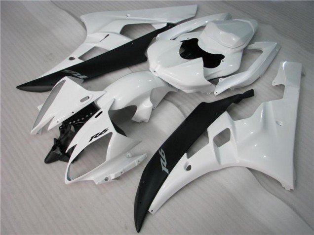 Affordable 2006-2007 White Black Yamaha YZF R6 Motorcycle Bodywork