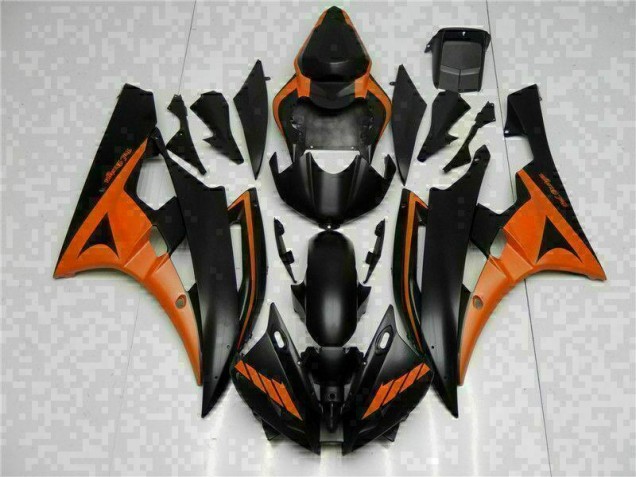 Affordable 2006-2007 Orange Black Yamaha YZF R6 Bike Fairing Affordable 2006-2007 Orange Black Yamaha YZF R6 Bike Fairing