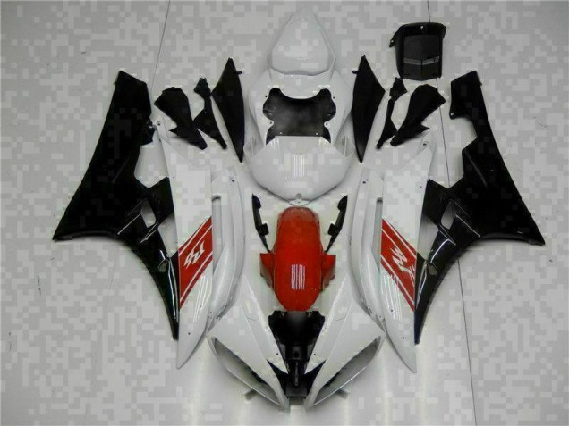 Affordable 2006-2007 White Black Yamaha YZF R6 Motorbike Fairing Affordable 2006-2007 White Black Yamaha YZF R6 Motorbike Fairing