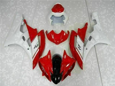 Affordable 2006-2007 Red White Yamaha YZF R6 Motorcyle Fairings