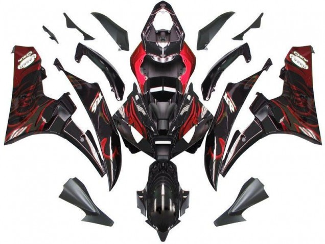 Affordable 2006-2007 Black Red Flame Yamaha YZF R6 Bike Fairing Affordable 2006-2007 Black Red Flame Yamaha YZF R6 Bike Fairing