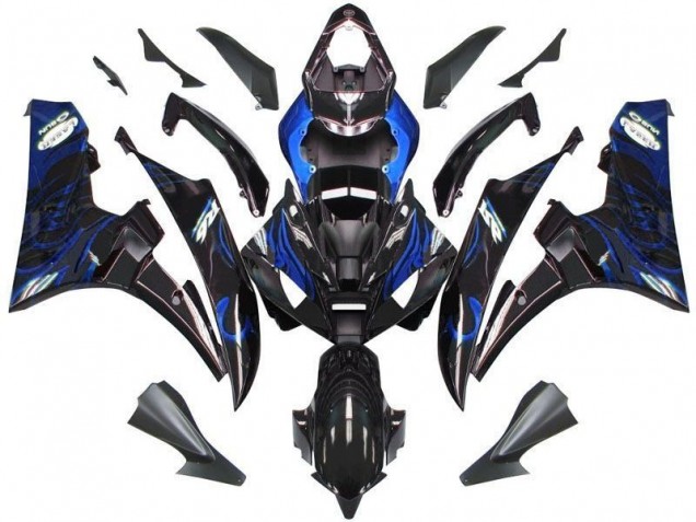 Affordable 2006-2007 Black Blue Flame Yamaha YZF R6 Motor Bike Fairings Affordable 2006-2007 Black Blue Flame Yamaha YZF R6 Motor Bike Fairings